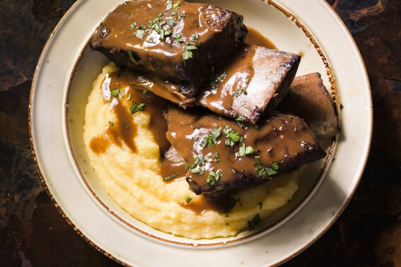 Short ribs braised in wine and aromatics make for an elegant holiday dinner